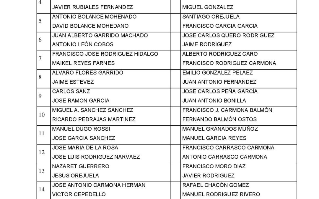 8ª JORNADA LIGA DE PADEL