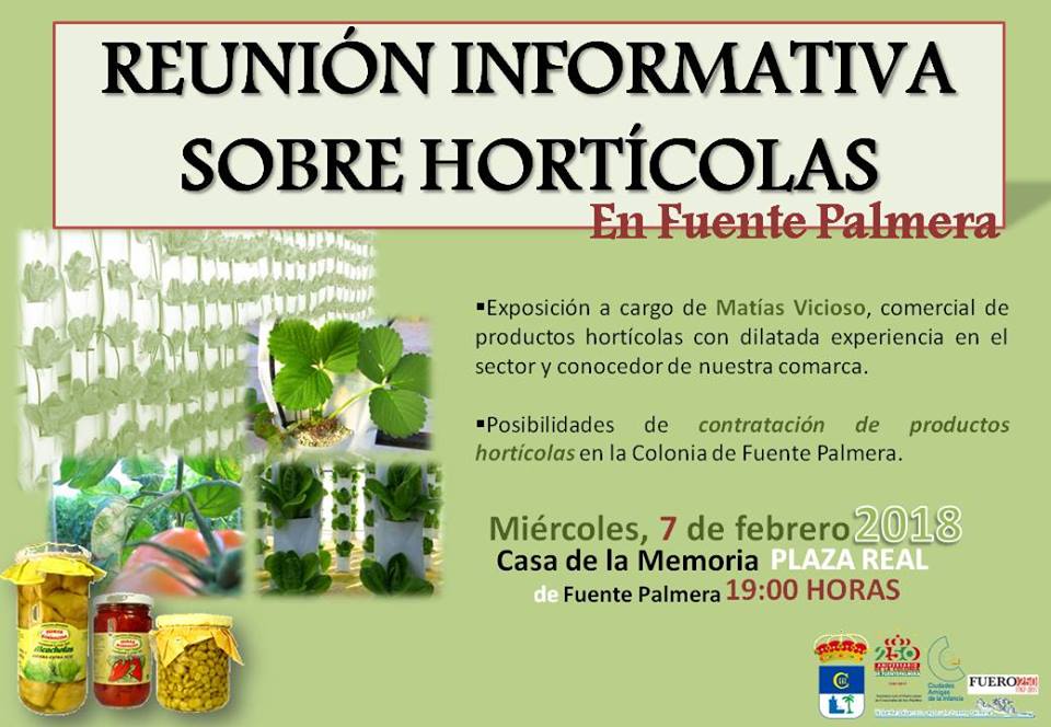 REUNIÓN INFORMATIVA SOBRE HORTÍCOLAS EN FUENTE PALMERA. 1
