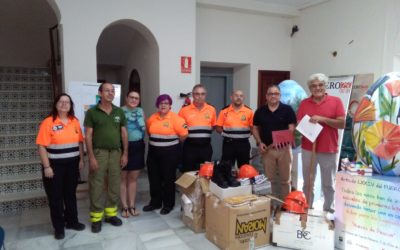 ENTREGA DE MATERIAL DEL INFOCA A LA AGRUPACIÓN LOCAL DE PROTECCIÓN CIVIL