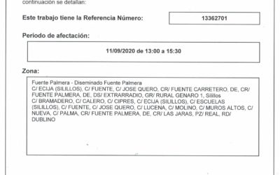 TRABAJOS DE MEJORA DE ENDESA EN SILILLOS