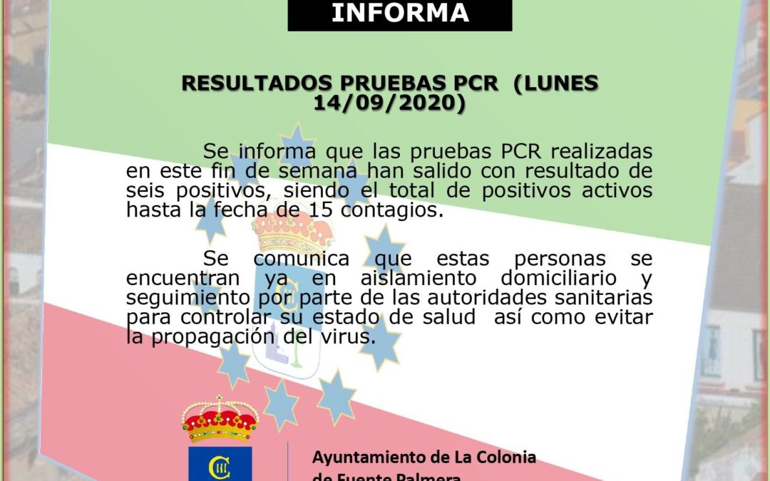 CONFIRMADOS SEIS NUEVOS CASOS DE COVID EN EL MUNICIPIO