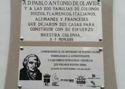 Placa Pablo de Olavide Fuente Palmera