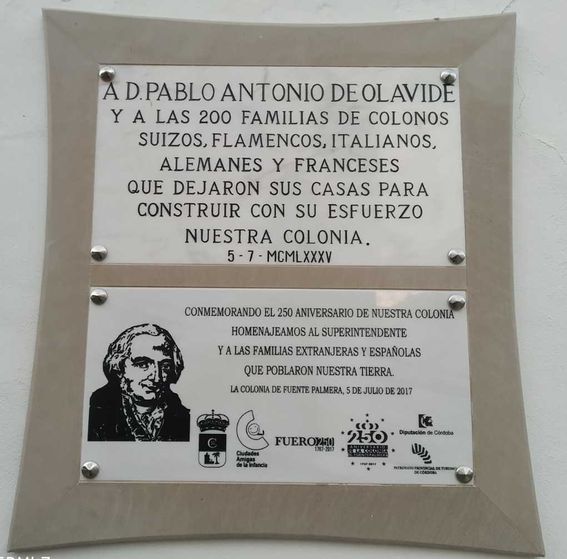 Placa Pablo de Olavide Fuente Palmera