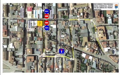Plano de tráfico por obras en la calle Laureano Pérez