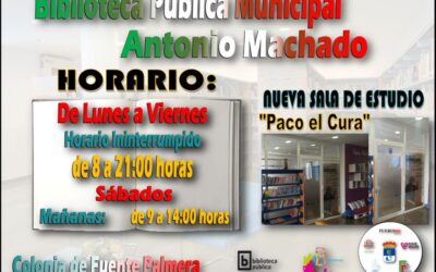 Nuevo horario Biblioteca Pública Municipal Antonio Machado