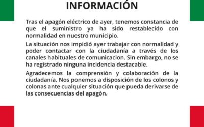 Comunicado apagón eléctrico general