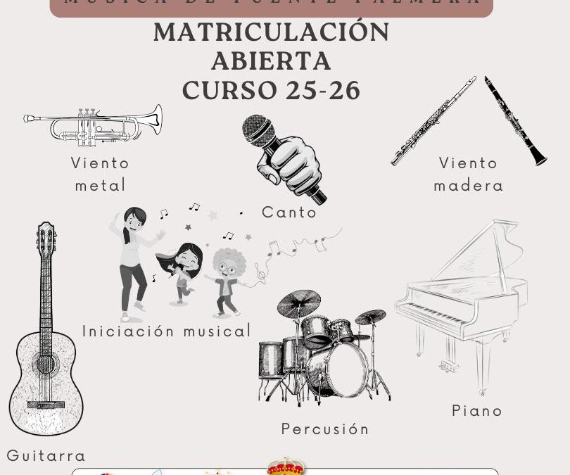 Abierto el plazo de matriculación para el curso 2025/26 en la Escuela Municipal de Música